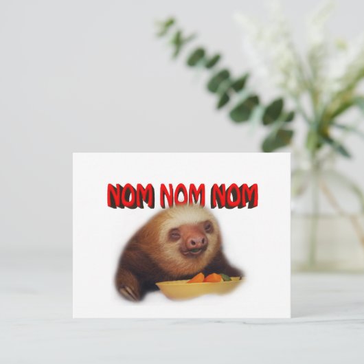 Nom Nom Nom Postkarte (Stehend Vorderseite)