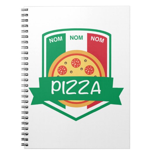 Nom nom Pizza Notizblock (Vorderseite)