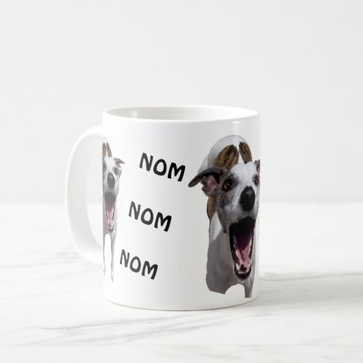 NOM NOM Whippet-Tasse Kaffeetasse (Vorderseite Links)