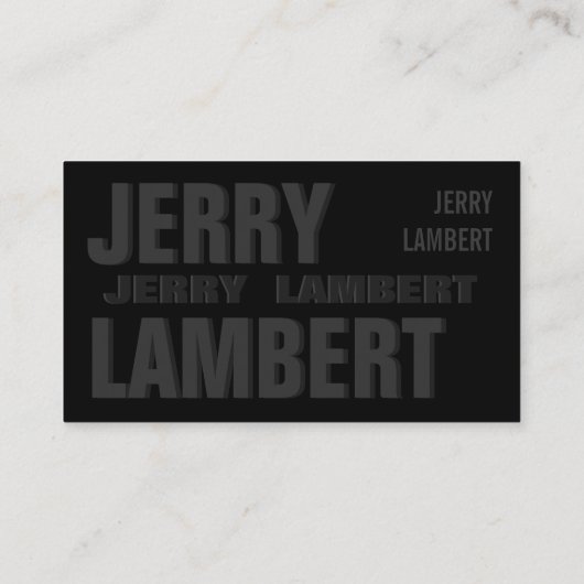 Nom Propre Black Visitenkarte (Rückseite)