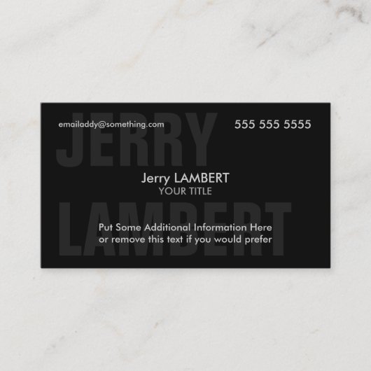 Nom Propre Black Visitenkarte (Vorderseite)