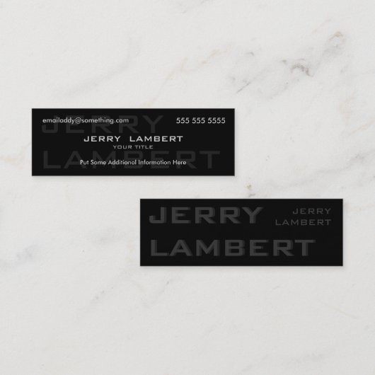 Nom Propre Modern Black Mini Visitenkarte (Vorne/Hinten)