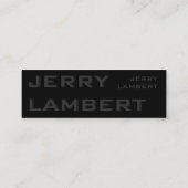 Nom Propre Modern Black Mini Visitenkarte (Rückseite)