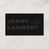 Nom Propre Modern Black Visitenkarte (Rückseite)