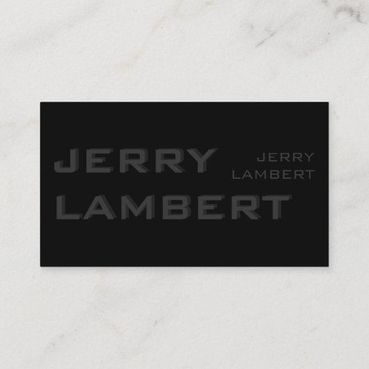 Nom Propre Modern Black Visitenkarte (Rückseite)