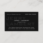 Nom Propre Modern Black Visitenkarte (Vorderseite)