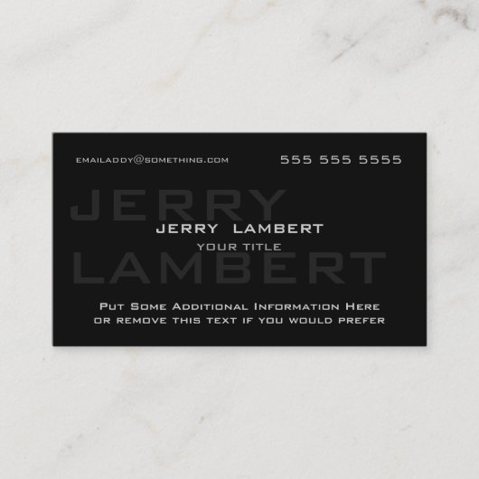 Nom Propre Modern Black Visitenkarte (Vorderseite)