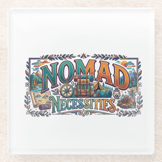 Nomad-Necessities-T-Shirt Glasuntersetzer (Vorderseite)