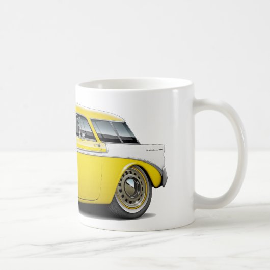 Nomade-Gelb-Weißes Auto 1956 Kaffeetasse (Rechts)