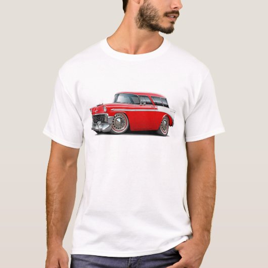 Nomade-Rot-Weißes Auto 1956 T-Shirt (Vorderseite)