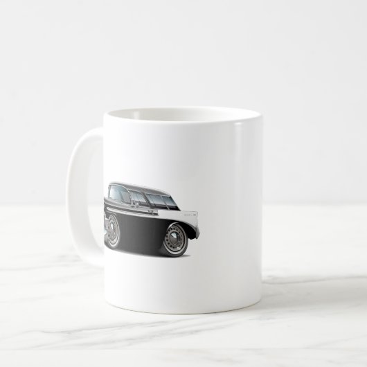 Nomade-Schwarz-weißes Auto 1956 Kaffeetasse (Vorderseite Links)