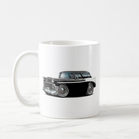 Nomade-Schwarz-weißes Auto 1956 Kaffeetasse (Links)
