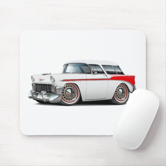 Nomade-Weiß-Rotes Auto 1956 Mousepad (Mit Mouse)