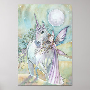 Nomaden der mystischen Dünen Feen Einhorn Poster