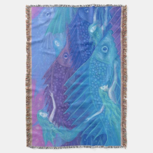 Nomaden für den Ozean, Fantasiekunst, Meerjungfrau Decke (Vorderseite Vertikal)