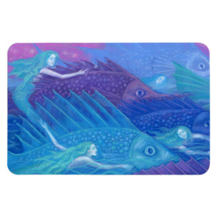 Nomaden für den Ozean, Fantasiekunst, Meerjungfrau Magnet