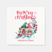 Nomaden mit roten und grünen Hasen Serviette (Vorderseite)