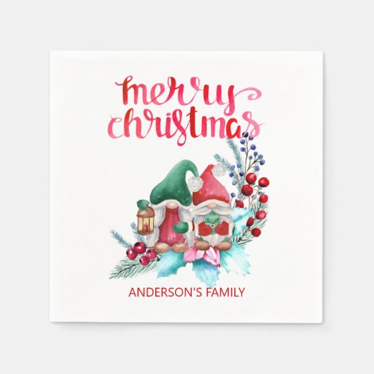 Nomaden mit roten und grünen Hasen Serviette (Vorderseite)