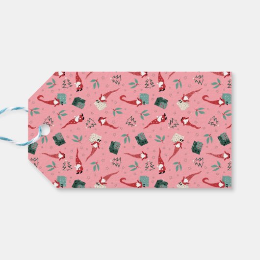 Nomaden mit Weihnachtsbäumen und Geschenke auf ros Geschenkanhänger (Rückseite Horizontal)