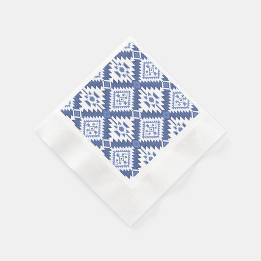 NOMADESAUSTRALIENS Blue aztec Design Serviette (Ecke)