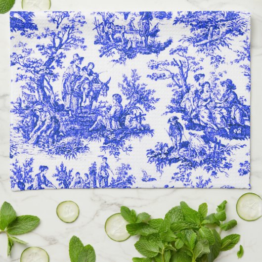 NOMADESAUSTRALIENS Französisches Royal Blue Jouy D Geschirrtuch (Gefaltet)