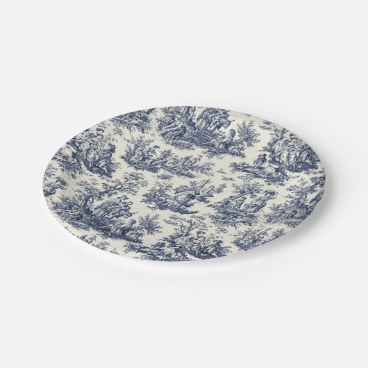 NOMADESAUSTRALIENS Marine Toile de Jouy Pappteller (Schrägansicht)