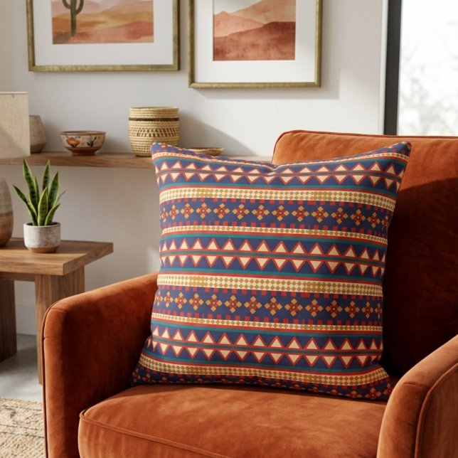 Nomadische Threads | Aztec Muster Throw Pillow Kissen (Von Creator hochgeladen)