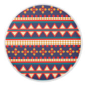 Nomadische Threads | Aztec Pattern Keramik Knob Keramikknauf (Vorderseite)