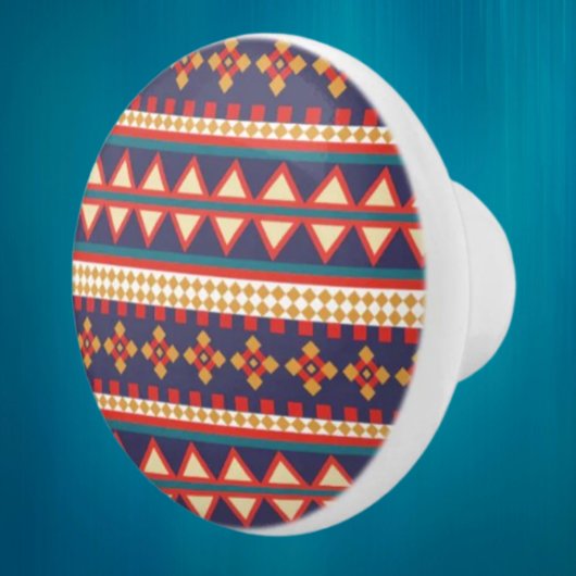 Nomadische Threads | Aztec Pattern Keramik Knob Keramikknauf