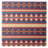 Nomadische Threads | Aztec Pattern Keramik Tile Fliese (Vorderseite)