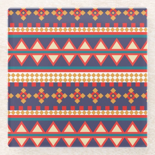 Nomadische Threads | Aztec Pattern Untersetzer (Vorderseite)