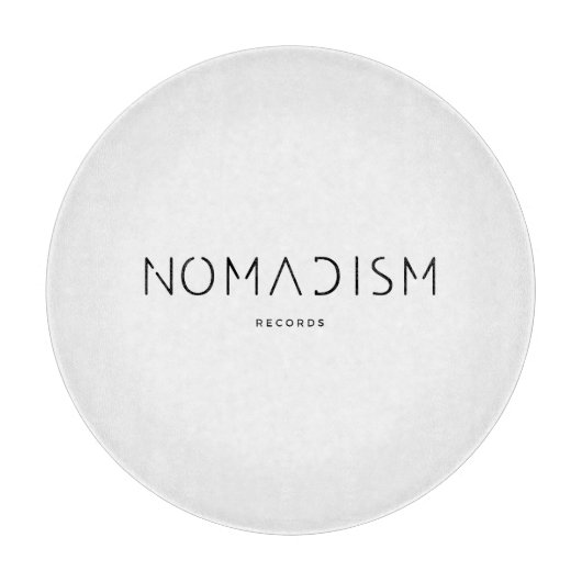 Nomadism Records Schwarzes Logo Schneidebrett (Vorderseite)