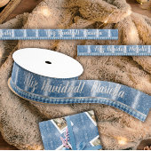 Nombre Spanish Feliz Navidad Elegante Azul Ripsband