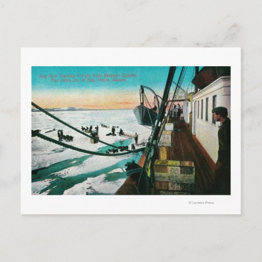 Nome, Alaska Steamer Corwin Entladen Fracht Postkarte (Vorderseite)