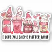 Nome Liebe Sie rosa Red Coffee Valentine Aufkleber (Vorderseite)