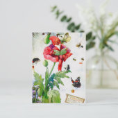Nomen in einer Mohnblüte Postkarte (Stehend Vorderseite)