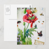 Nomen in einer Mohnblüte Postkarte (Vorne/Hinten)