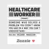 Nominalwert für Gesundheitsarbeiter - Funny Zitat Aufkleber (Blatt)