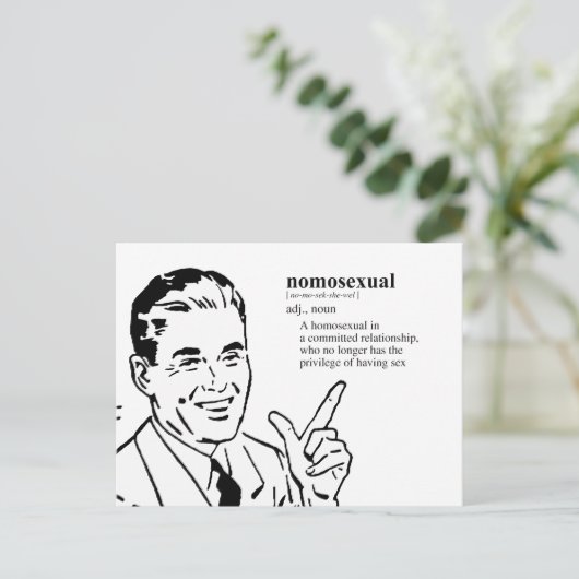 Nomosexuell (Definition) Postkarte (Stehend Vorderseite)