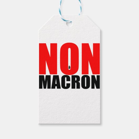 NON à MACRON Geschenkanhänger (Vorderseite)