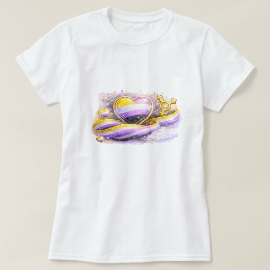 Non-Binär-Flagge-Ästhetik-Pride-T-Shirt T-Shirt (Design vorne)