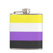 Non-Binäre Pride-Flagge Flachmann (Vorderseite)