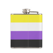 Non-Binäre Pride-Flagge Flachmann (Rückseite)