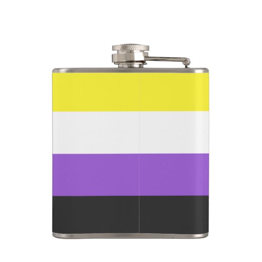 Non-Binäre Pride-Flagge Flachmann (Rückseite)