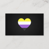 Non-binäre Pride-Flagge / Herz Visitenkarte (Rückseite)