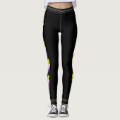 Non-binäre Pride-Flaggen-Herzen und -Streifen Leggings (Vorderseite)