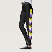 Non-binäre Pride-Flaggen-Herzen und -Streifen Leggings (Links)