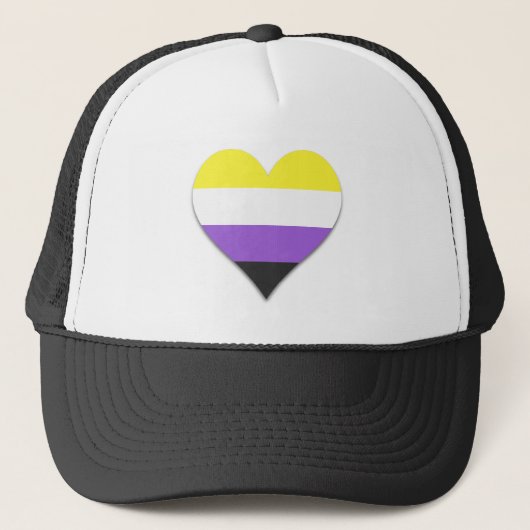 Non-binäre Pride-Heart-Trucker-Mütze Truckerkappe (Vorderseite)