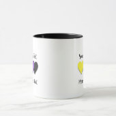 Non-binäre Pride-Herzen-Tasse Tasse (Zentrum)