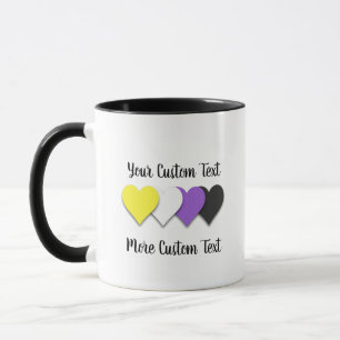 Non-binäre Pride-Herzen-Tasse Tasse